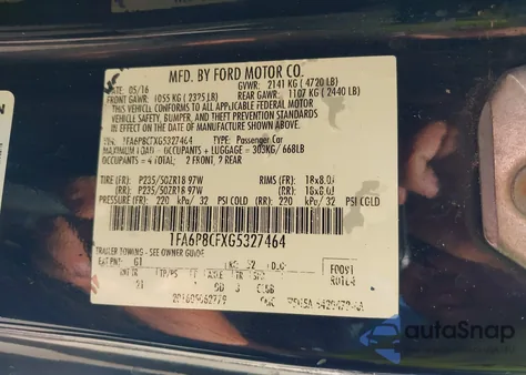 2016 Ford Mustang Gt z USA, uszkodzony, nr VIN 1FA6P8CFXG5327464